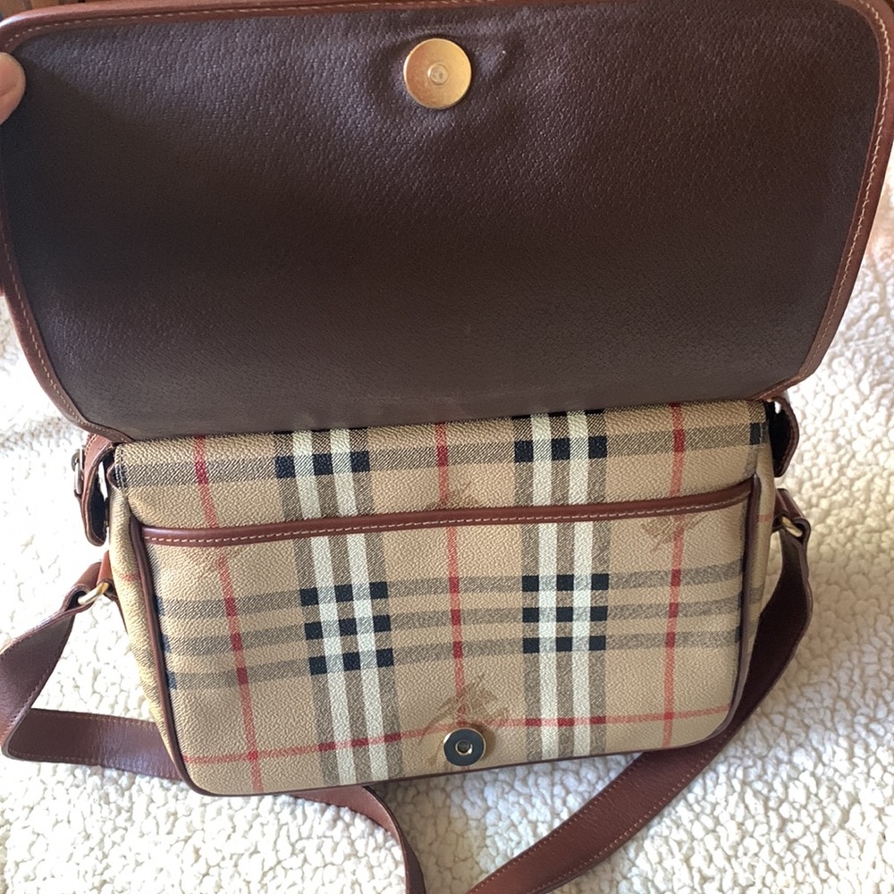 Burberry Tan and Brown Check Crossbody Bag - Well Loved - Picture 3 of 16
